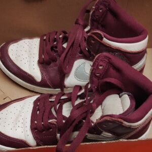 Jordan Maroon and White High-Tops